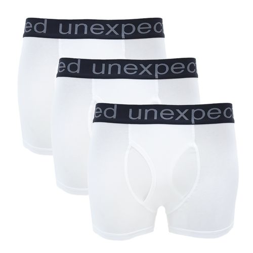 Pack de 3 boxers briefs Unexpected blanco sólido para hombre