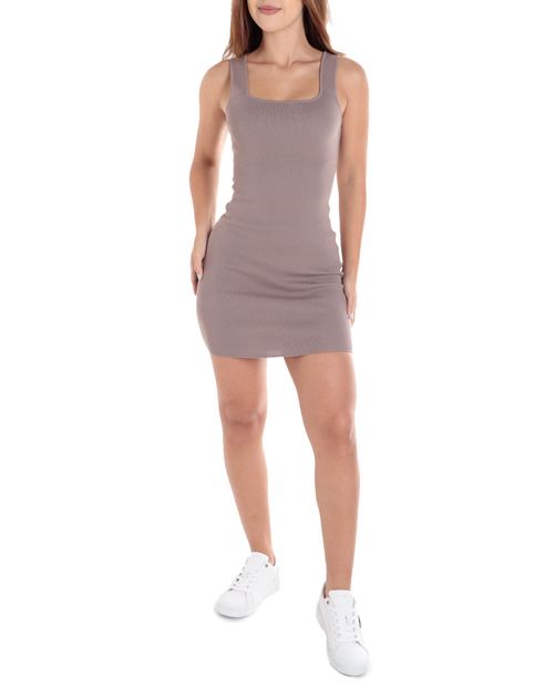 Vestido Mine bodycon café de tirantes para mujer