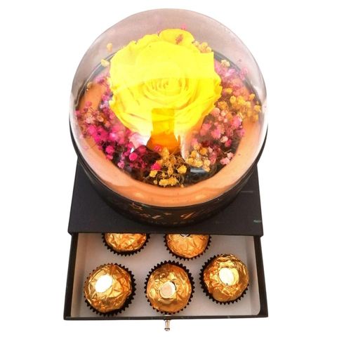 Rosa Amarilla Preservada