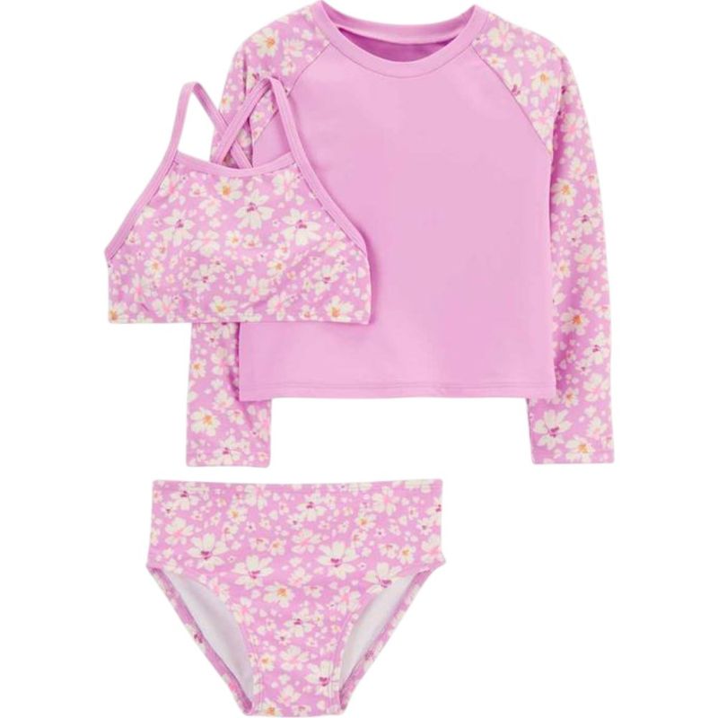 Traje-de-baño-3-piezas-rosado-con-estampado-de-flores-para-niña-104814748