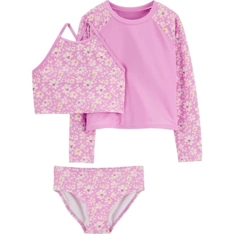 Traje-de-baño-3-piezas-rosado-con-estampado-de-flores-para-niña-104814769