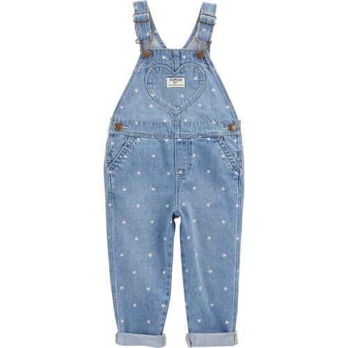 Overall azul con estampado de corazones para niña