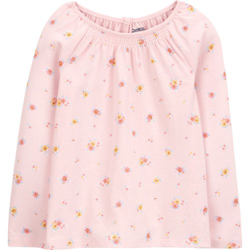 Blusa rosada con estampado de flores para niña