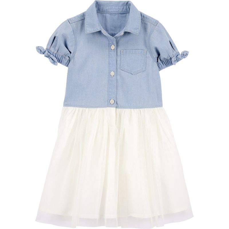 Vestido-bicolor-solido-para-niña-104840766