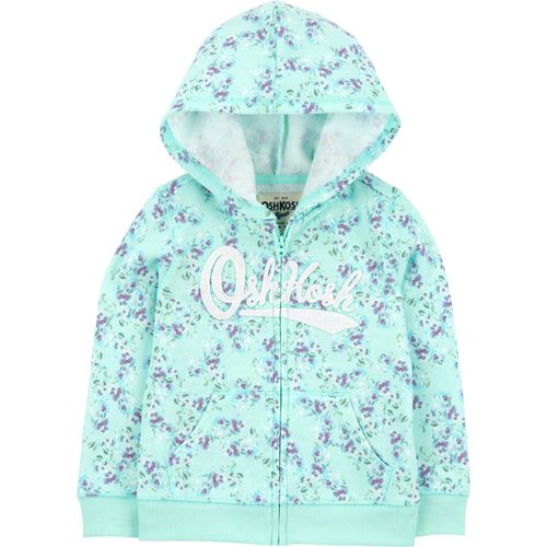 Sudadera verde con estampado de flores para niña