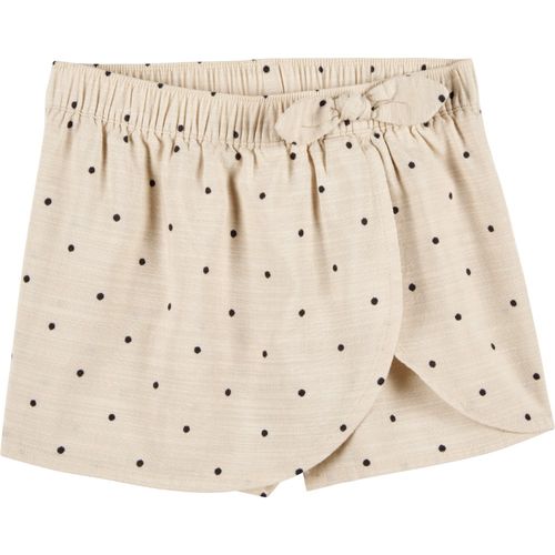 Falda short beige con puntos para niña