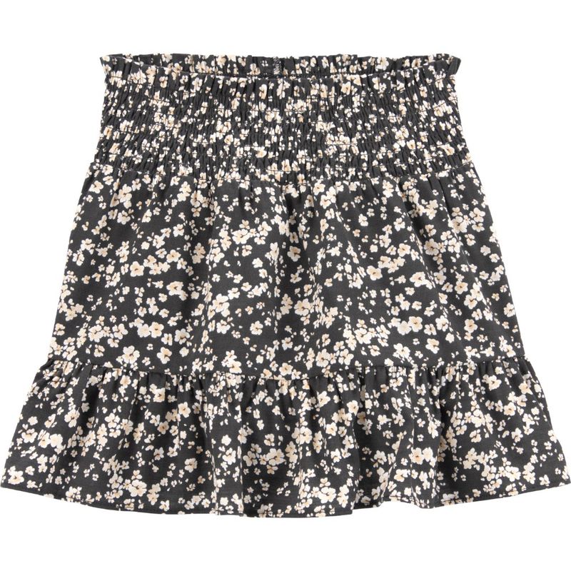 Falda-negra-con-estampado-de-flores-para-niña-104840858