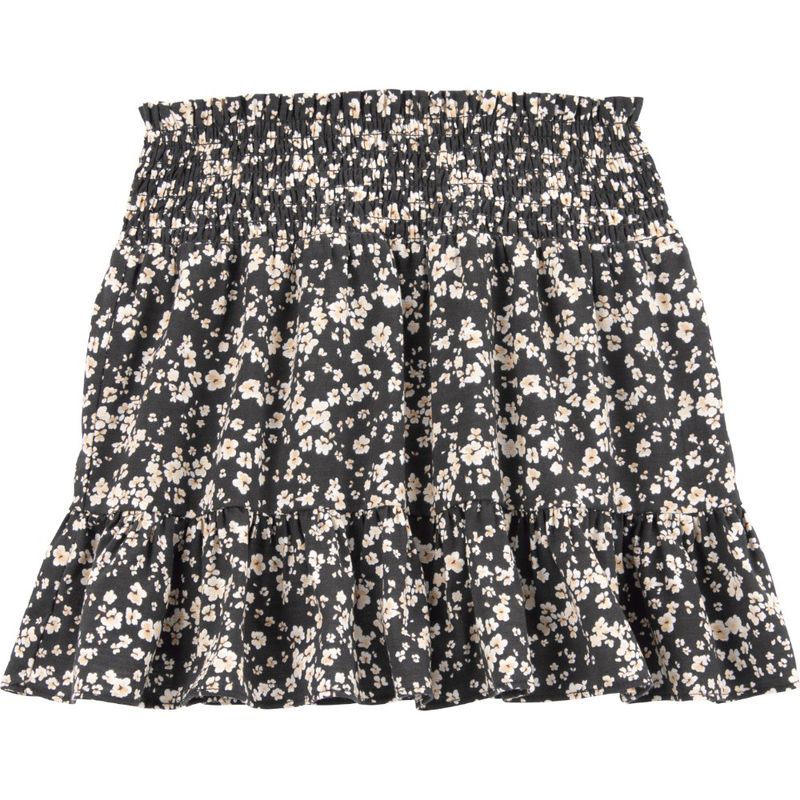 Falda-negra-con-estampado-de-flores-para-niña-104840858