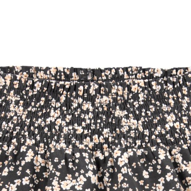 Falda-negra-con-estampado-de-flores-para-niña-104840858