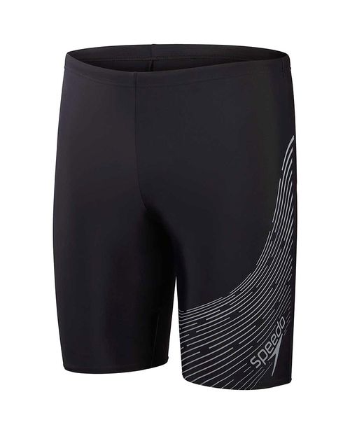 Traje de baño Speedo negro estampado para hombre