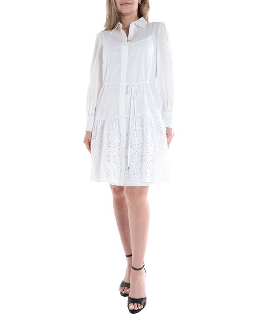 Vestido Julian And Jordan shirt dress blanco manga larga para mujer