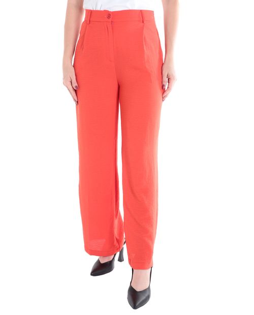 Pantalón Sabrina wide leg rojo de cintura alta para mujer