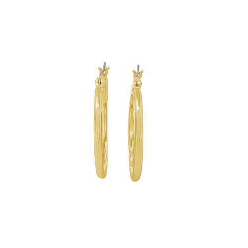 Aretes hoops con baño de oro para mujer