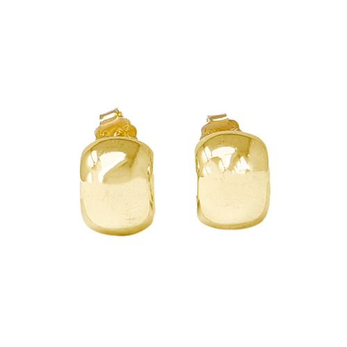 Aretes cortos de plata en baño de oro para mujer