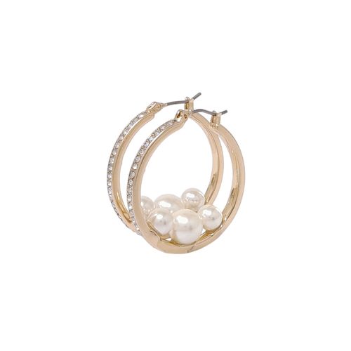 Aretes hoops con baño de oro para mujer