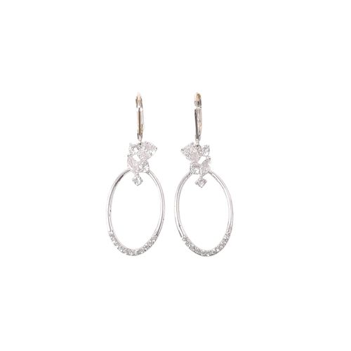 Aretes largos plateados para mujer