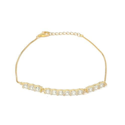Pulsera de plata con baño de oro 3mm-19.05 cm para mujer