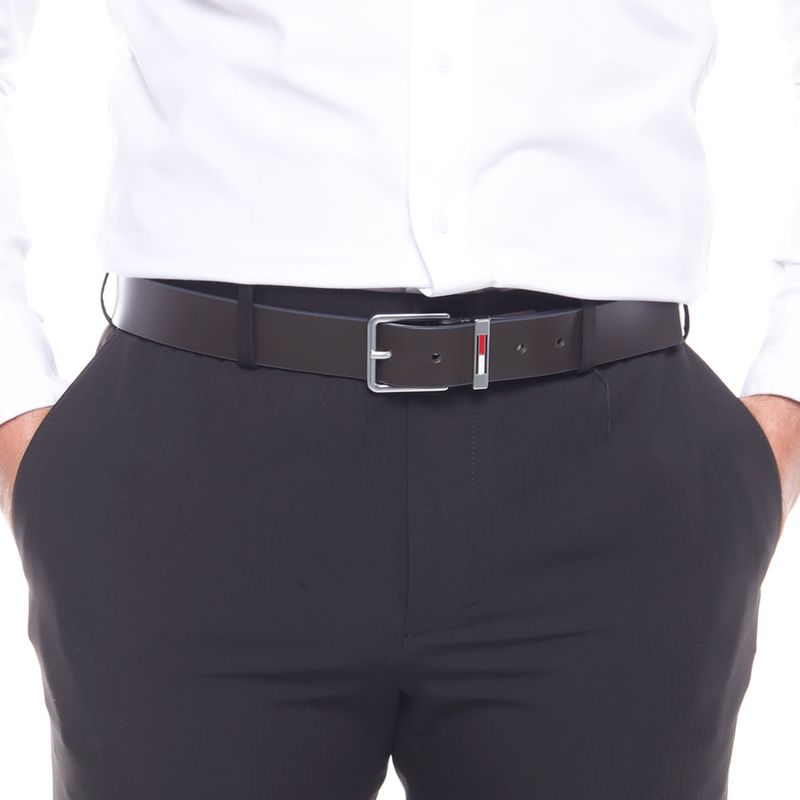 Cincho-formar-Tommy-Hilfiger-cafe-oscuro-de-cuero-para-hombre-104259508