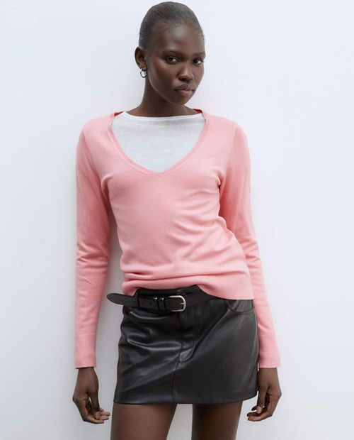 Suéter Sfera pull over rosado manga larga para mujer