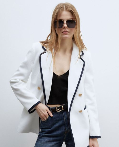 Blazer Sfera bicolor manga larga para mujer