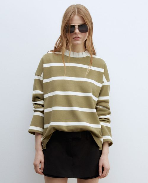 Suéter Sfera pull over rayado manga larga para mujer