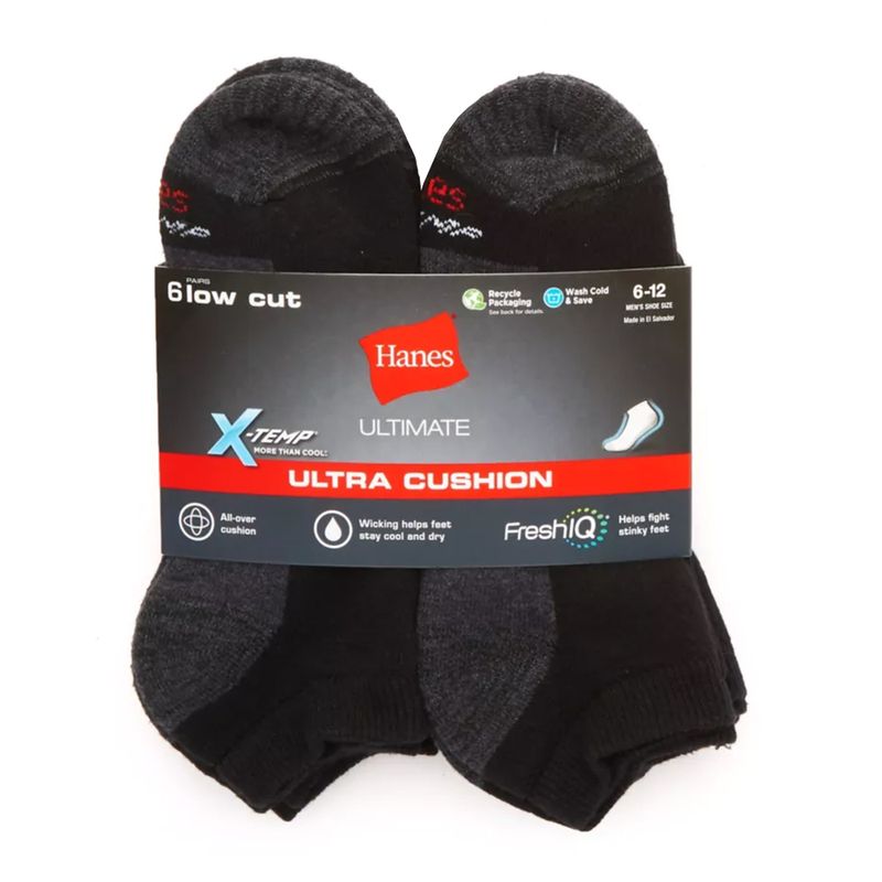 104837526-Pack-de-6-pares-de-calcetines-Hanes-low-cut-texturizados-para-hombre