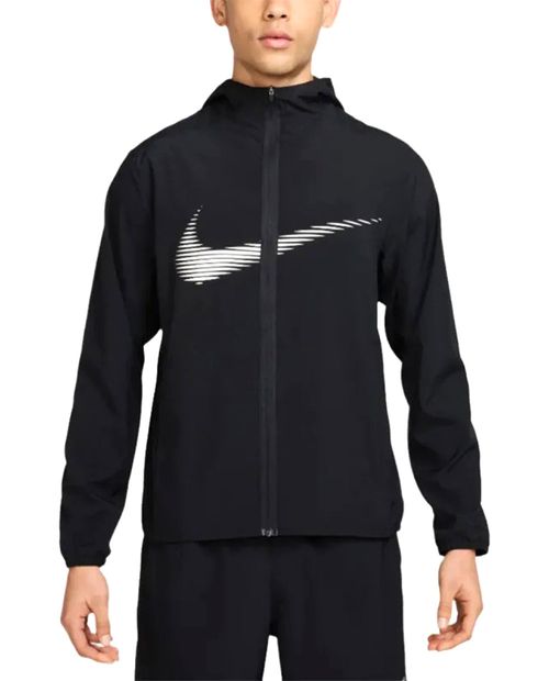 Suéter impermeable deportivo Nike negro estampado para hombre