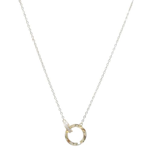 Cadena con dije de plata en baño de oro para mujer