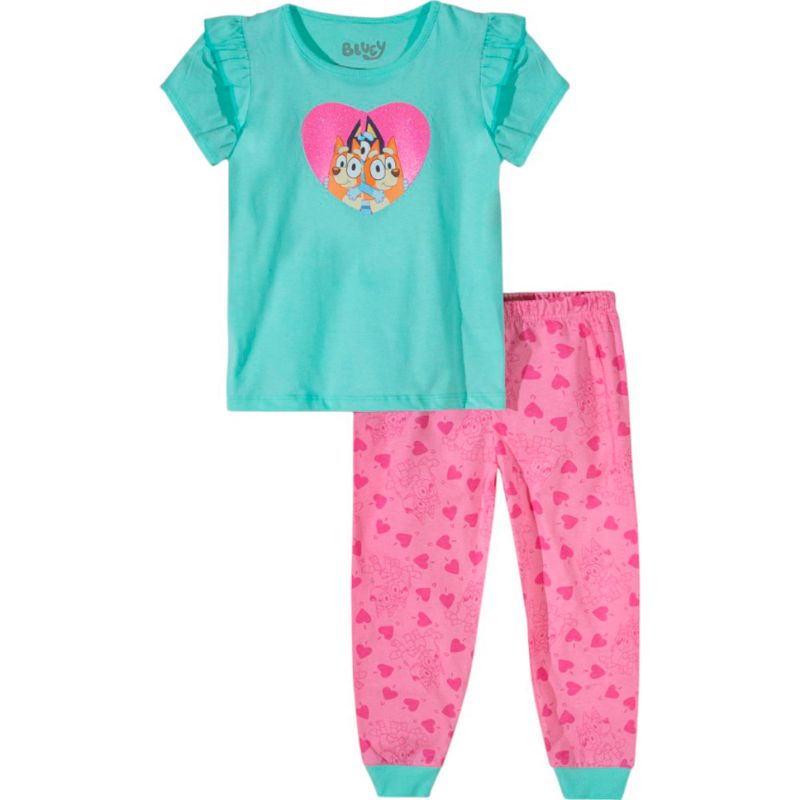 Pijama-de-2-piezas-bicolor-con-estampado-de-Bluey-para-niña-104774297