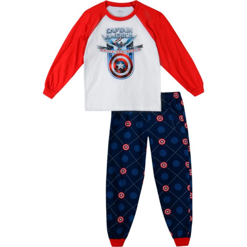 Pijama-de-2-piezas-multicolor-con-estampado-de-Capitan-America-para-niño-104832202