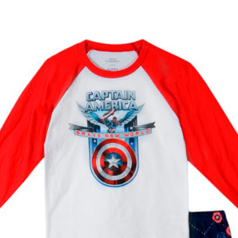 Pijama-de-2-piezas-multicolor-con-estampado-de-Capitan-America-para-niño-104832202