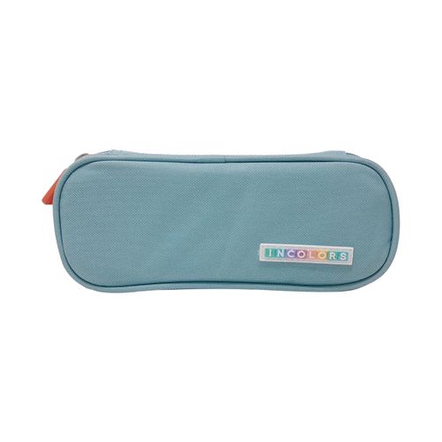 Estuche escolar sólido aqua