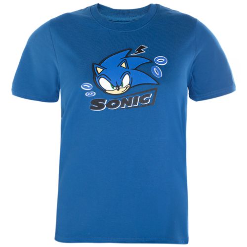 Camiseta azul con estampado de Sonic para niño