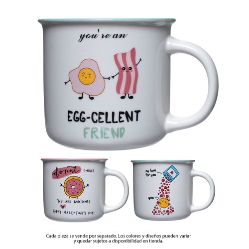 Taza de cerámica diseño surtido 390 ml