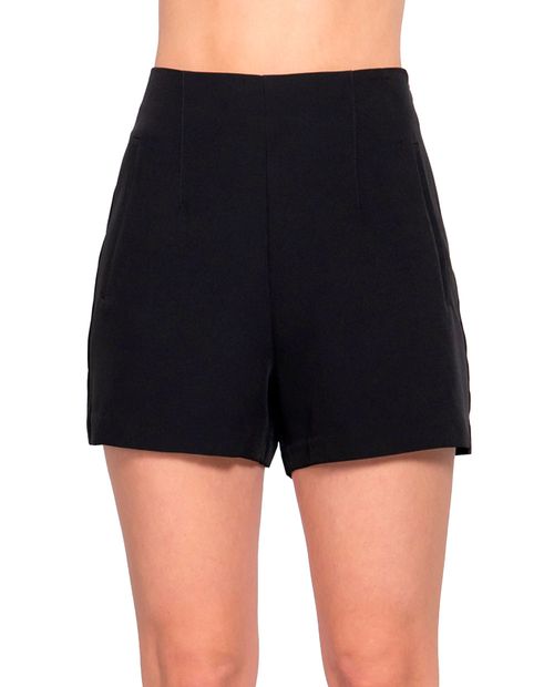 Short Active Basic casual negro de cintura alta para mujer
