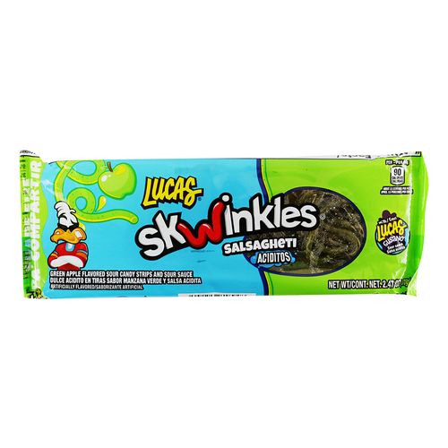 Skwinkles Dulce ácido Lucas salsagueti sabor manzana verde 70gr
