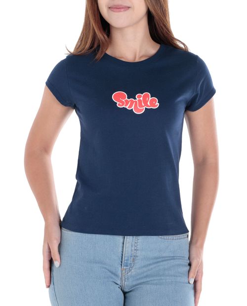 Camiseta Orange azul manga corta para mujer