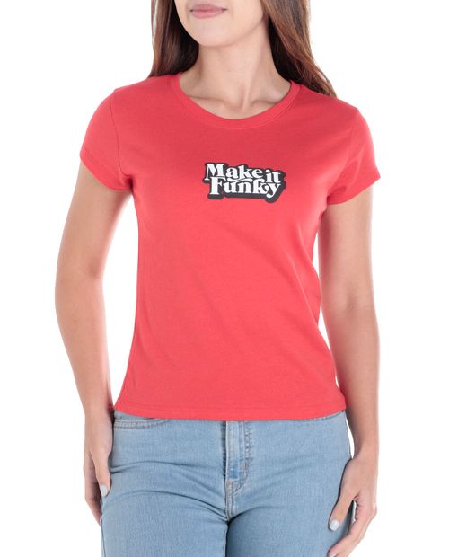 Camiseta Orange roja manga corta para mujer