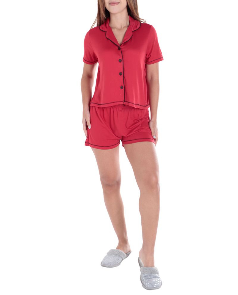 104661365-Pijama-con-short-Rene-Rofe-roja-manga-corta-para-mujer