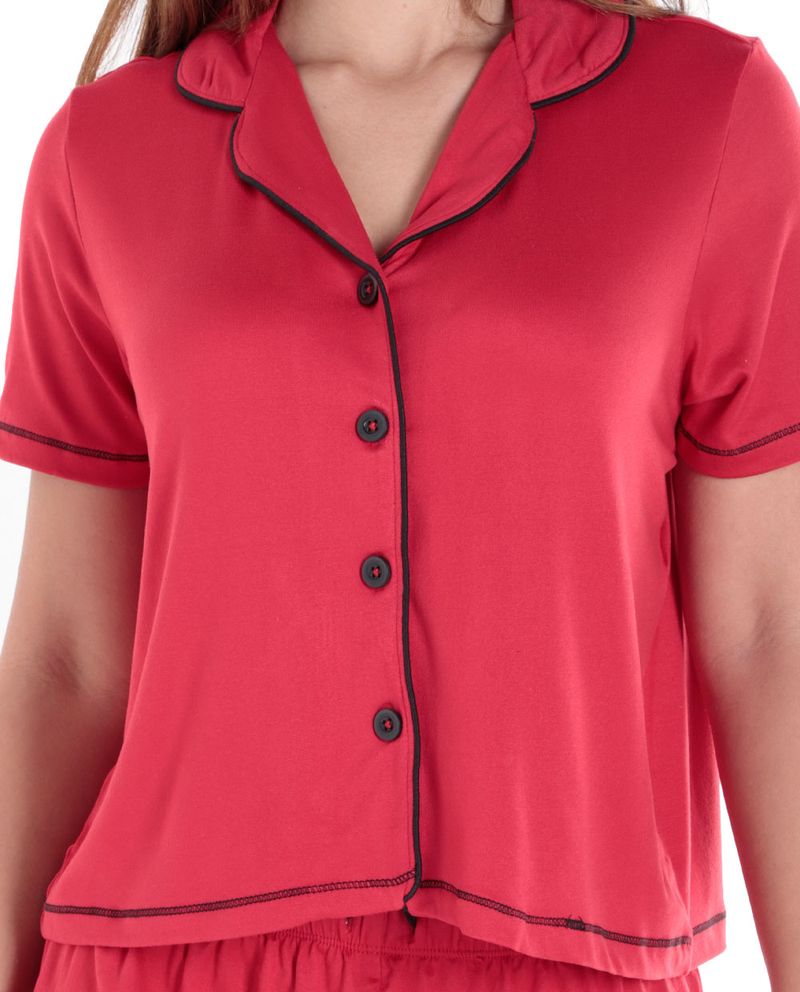 104661365-Pijama-con-short-Rene-Rofe-roja-manga-corta-para-mujer