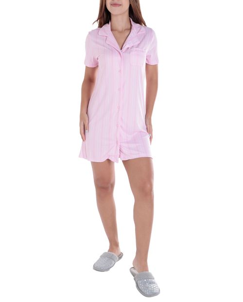 Camisón French affair rayado manga corta para mujer