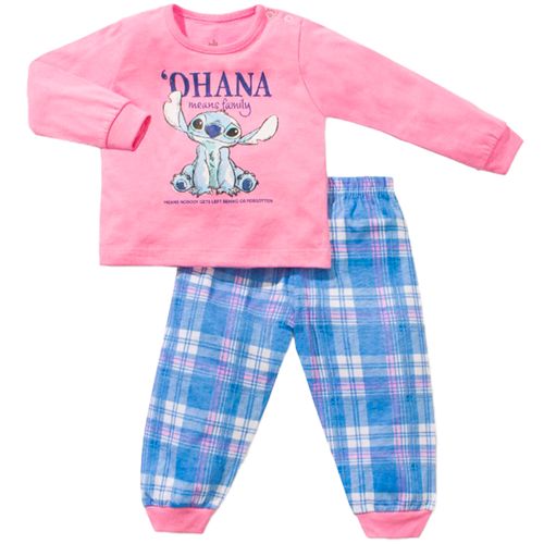 Pijama 2 piezas bicolor con estampado de Stitch para niña