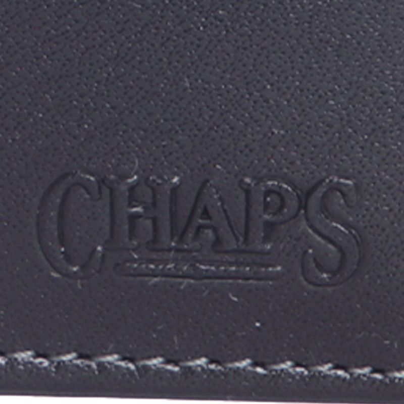 Billetera bifold Chaps negra de cuero con textura para hombre
