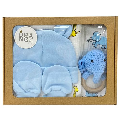 Estuche de regalo de 4 piezas bicolor con estampado para bebé niño