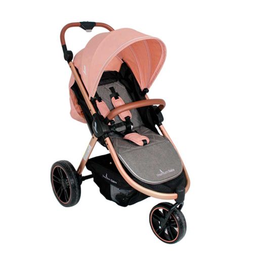 Coche y silla para carro Travel System Maverick rosado-gris