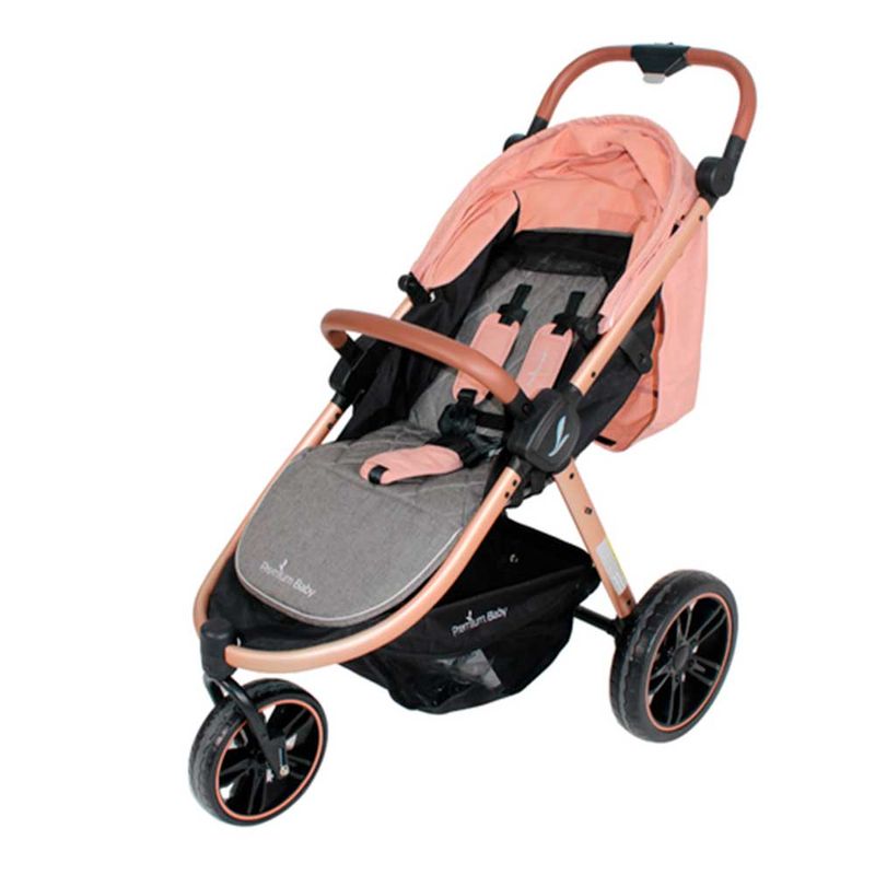 Coche-y-silla-para-carro-Travel-System-Maverick-rosado-gris
