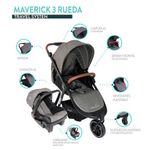 Coche-y-silla-para-carro-Travel-System-Maverick-rosado-gris