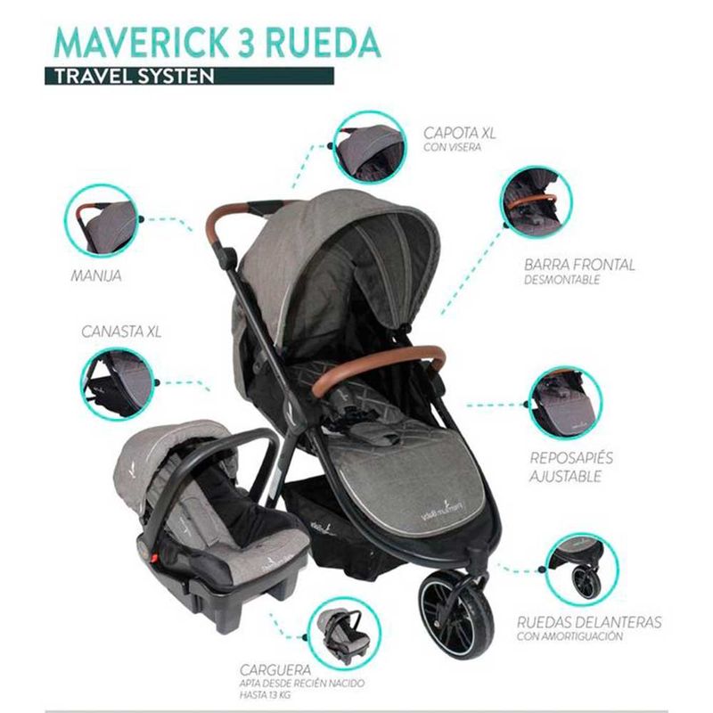 Coche-y-silla-para-carro-Travel-System-Maverick-azul-gris