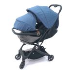 Coche-y-silla-para-carro-para-bebe-compacto-azul-y-gris
