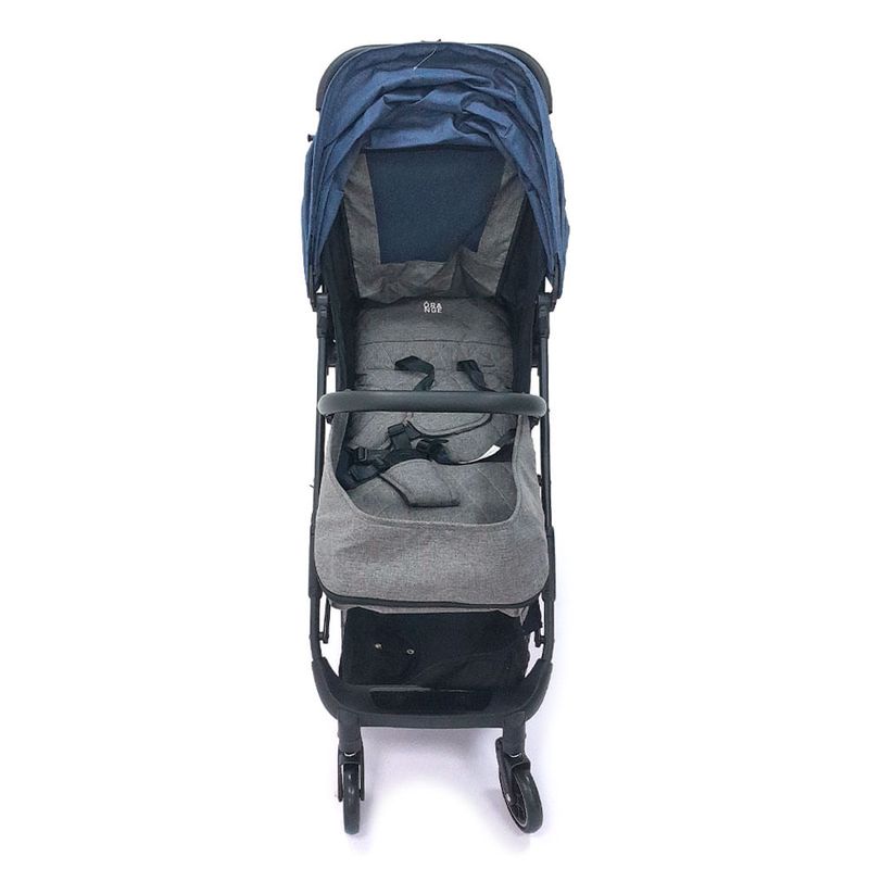 Coche-y-silla-para-carro-para-bebe-compacto-azul-y-gris